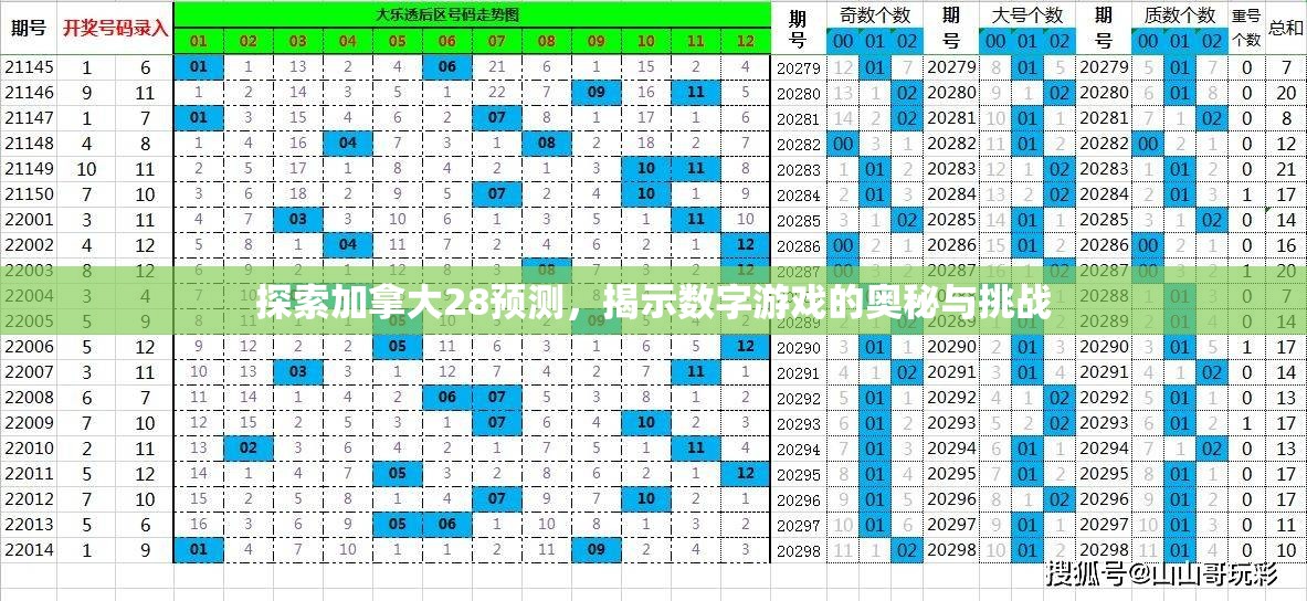 探索加拿大28预测，揭示数字游戏的奥秘与挑战