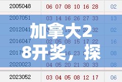 加拿大28开奖，探索数字彩票的魅力与风险