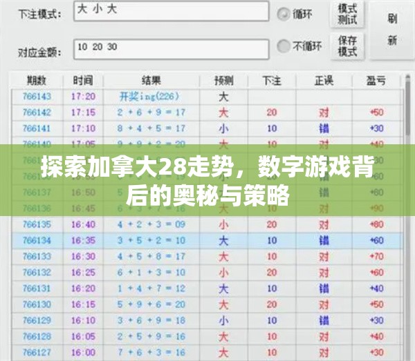 探索加拿大28走势，数字游戏背后的奥秘与策略