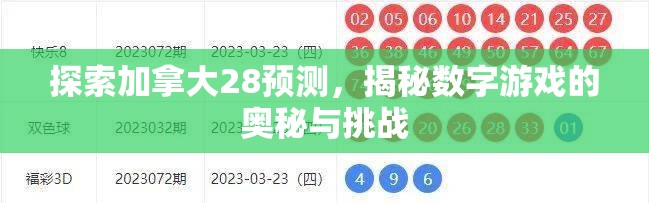 探索加拿大28预测，揭秘数字游戏的奥秘与挑战