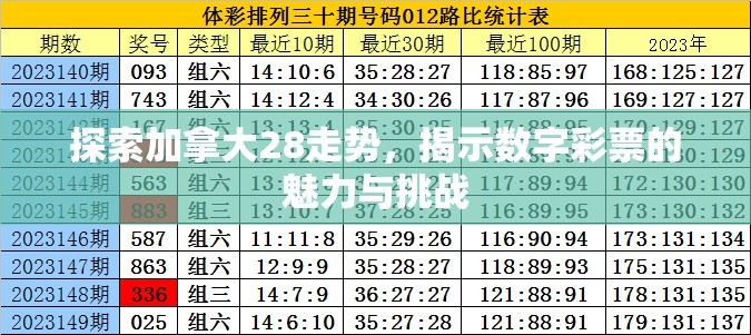 探索加拿大28走势，揭示数字彩票的魅力与挑战