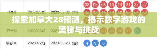 探索加拿大28预测，揭示数字游戏的奥秘与挑战