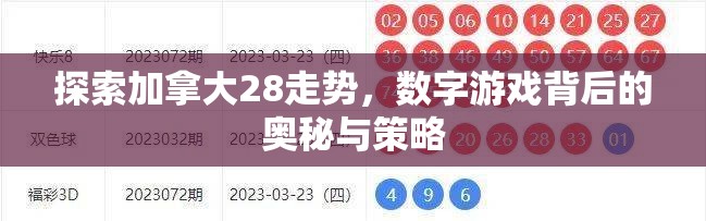 探索加拿大28走势，数字游戏背后的奥秘与策略