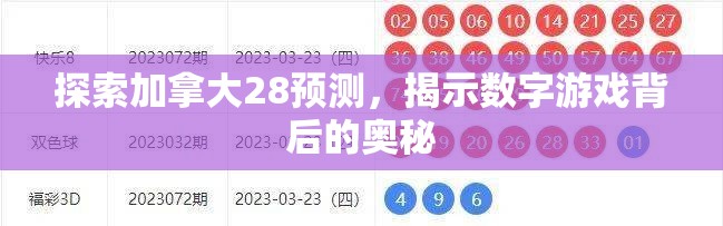 探索加拿大28预测，揭示数字游戏背后的奥秘