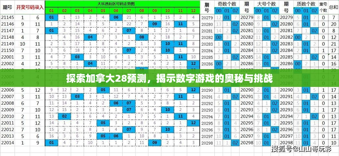 探索加拿大28预测，揭示数字游戏的奥秘与挑战