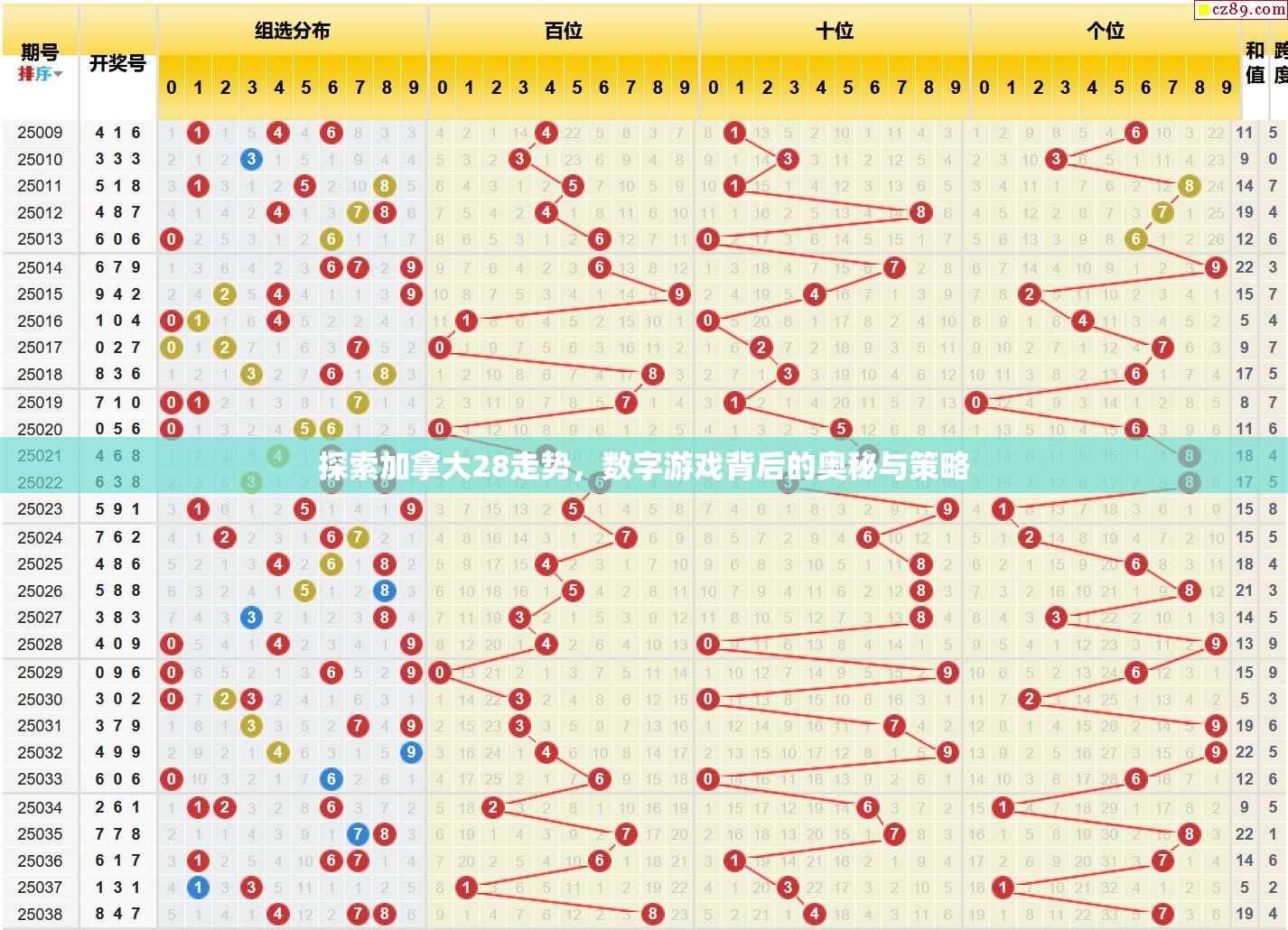 探索加拿大28走势，数字游戏背后的奥秘与策略